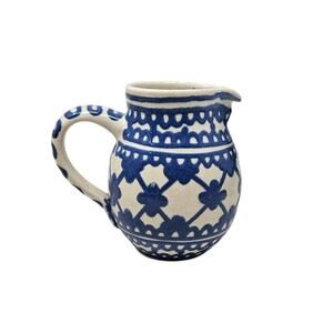 Karl Hentschel/Erna Leitner Cobalt Blue Lattice Ceramic Mini Pitcher Creamer